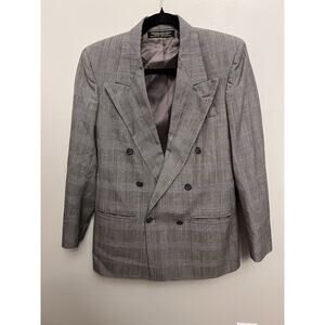 Vtg Brooks Brothers Womens Gray Wool Double Breasted Blazer Jacket Coat Sz 6 USA